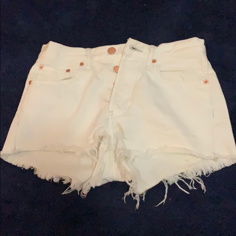 Free People White denim shorts